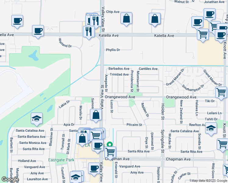 map of restaurants, bars, coffee shops, grocery stores, and more near 11466 Culebra Street in Cypress