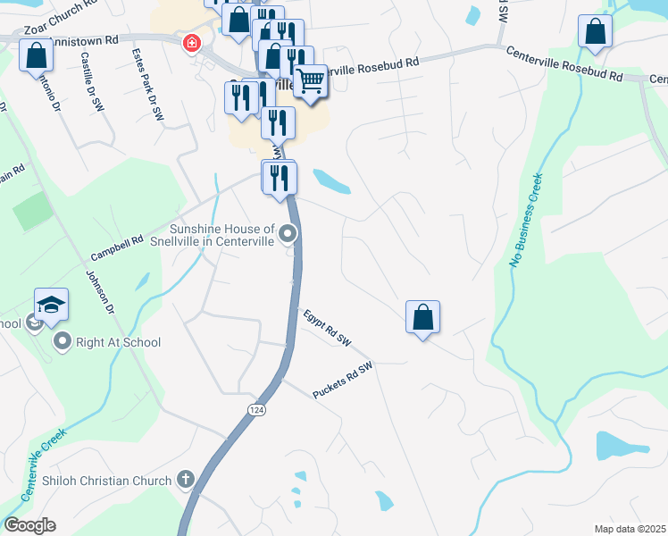 map of restaurants, bars, coffee shops, grocery stores, and more near 3755 Laurel Brook Way in Snellville