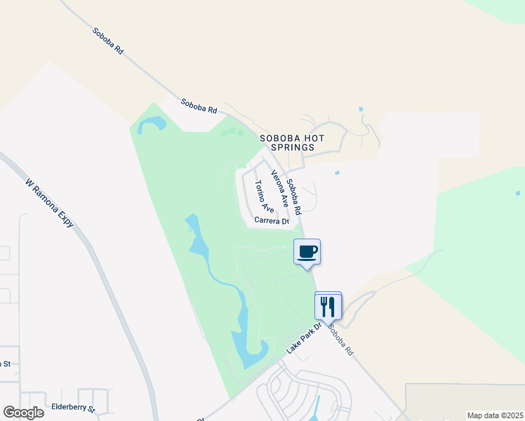 map of restaurants, bars, coffee shops, grocery stores, and more near 774 Torino Avenue in San Jacinto