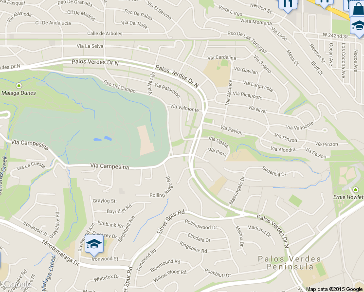 map of restaurants, bars, coffee shops, grocery stores, and more near 3900 Vía Palomino in Palos Verdes Estates