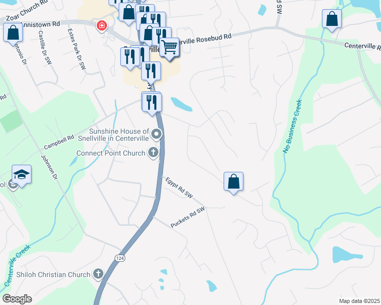 map of restaurants, bars, coffee shops, grocery stores, and more near 3750 Laurel Brook Way in Snellville
