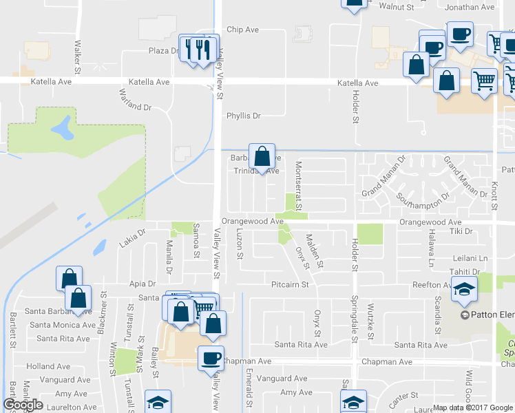 map of restaurants, bars, coffee shops, grocery stores, and more near 11466 Culebra Street in Cypress