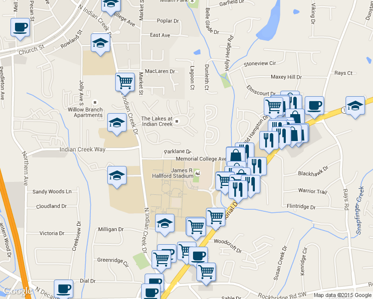 map of restaurants, bars, coffee shops, grocery stores, and more near 3864 Parklane Drive in Clarkston
