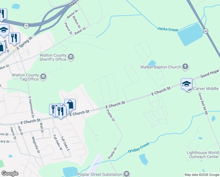 map of restaurants, bars, coffee shops, grocery stores, and more near in Monroe