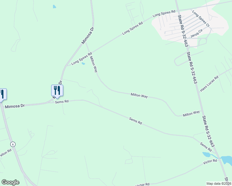 map of restaurants, bars, coffee shops, grocery stores, and more near 324 Milton Way in Gaston