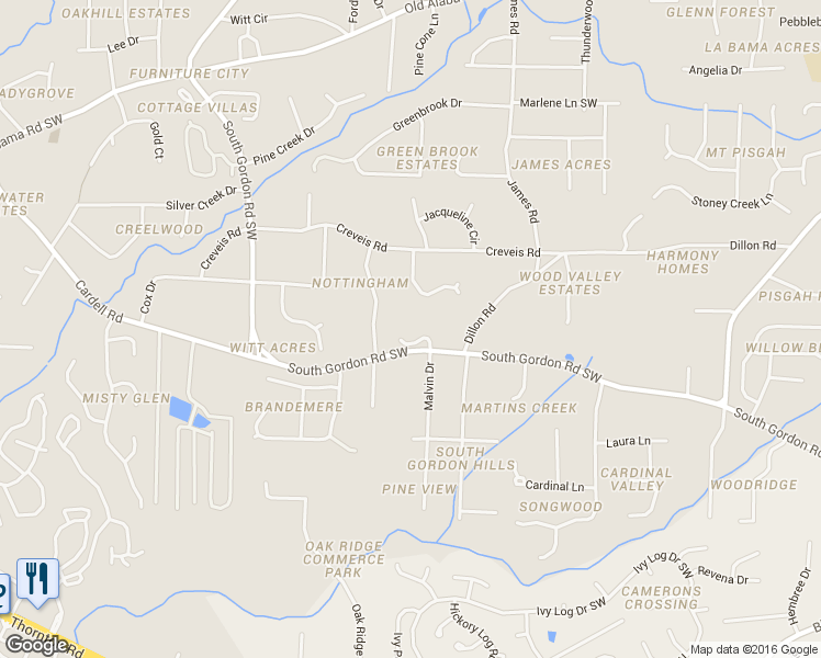 map of restaurants, bars, coffee shops, grocery stores, and more near 1632 South Gordon Road Southwest in Austell