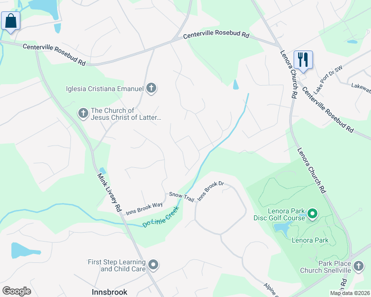 map of restaurants, bars, coffee shops, grocery stores, and more near 4170 Summer Wood Drive in Snellville