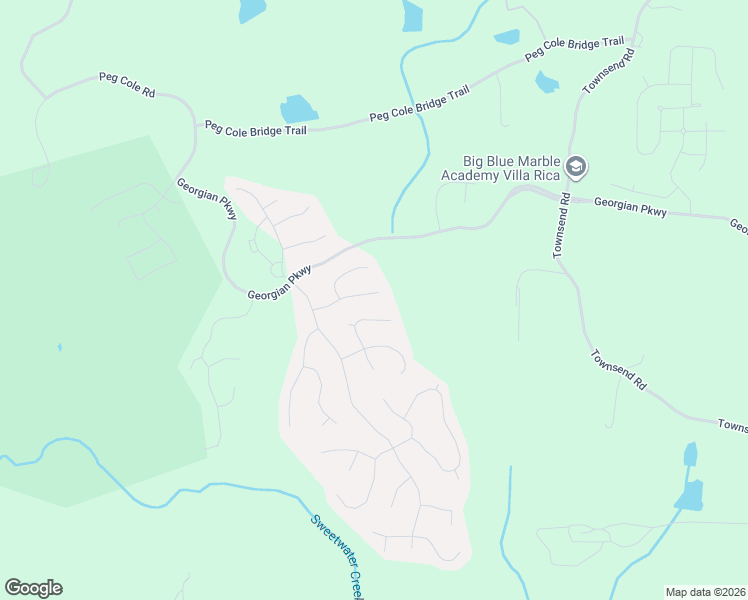 map of restaurants, bars, coffee shops, grocery stores, and more near 154 Templeton Lane in Villa Rica