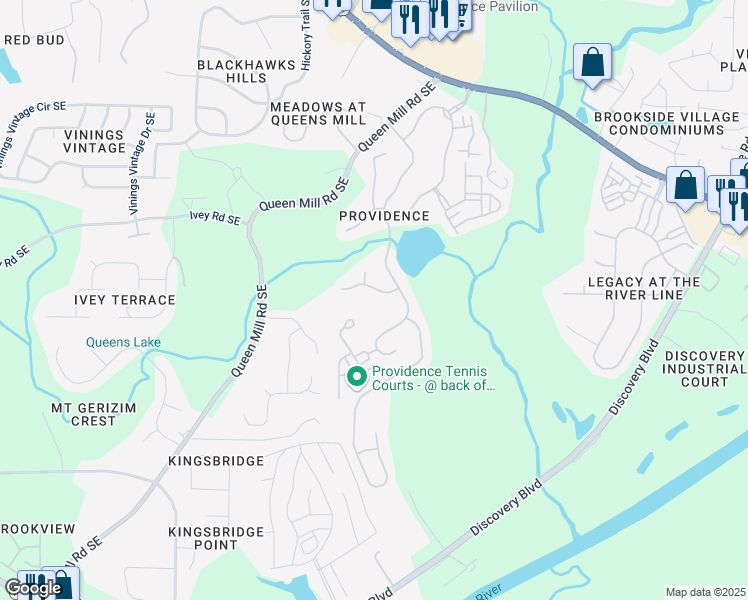 map of restaurants, bars, coffee shops, grocery stores, and more near 892 Gramercy Hills Lane in Mableton