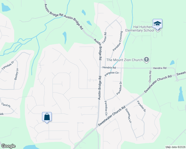 map of restaurants, bars, coffee shops, grocery stores, and more near 138 Wynthorpe Way in Douglasville
