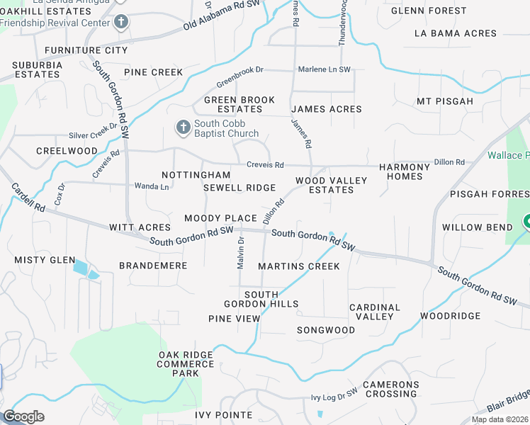 map of restaurants, bars, coffee shops, grocery stores, and more near 1500 Dillon Road in Austell