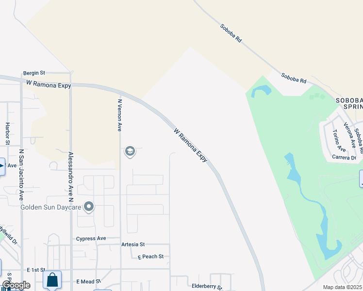 map of restaurants, bars, coffee shops, grocery stores, and more near Ramona Expressway in GLMN HOT SPGS