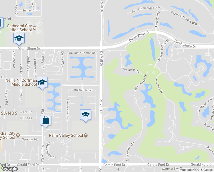 map of restaurants, bars, coffee shops, grocery stores, and more near 558 Desert West Drive in Rancho Mirage