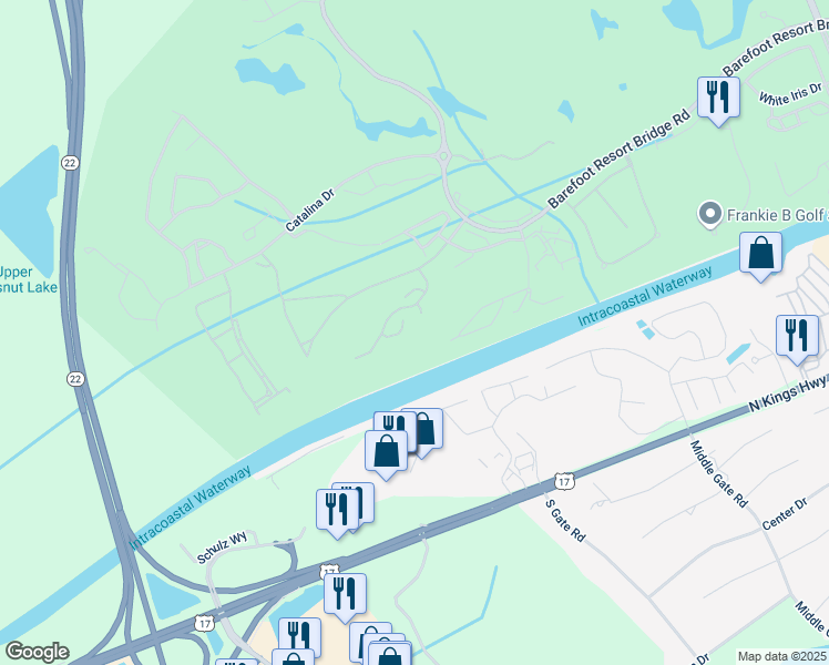 map of restaurants, bars, coffee shops, grocery stores, and more near 5801-1 Oyster Catcher Drive in North Myrtle Beach
