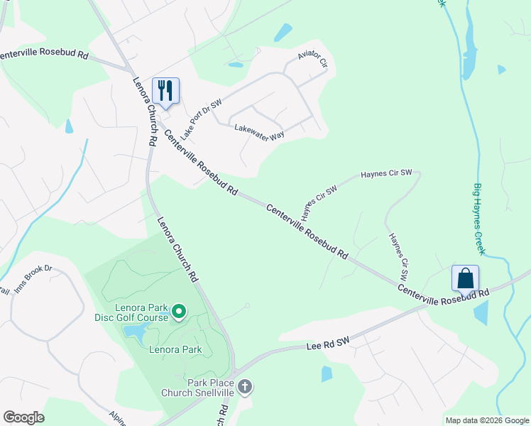 map of restaurants, bars, coffee shops, grocery stores, and more near 2908 Centerville Rosebud Road in Snellville