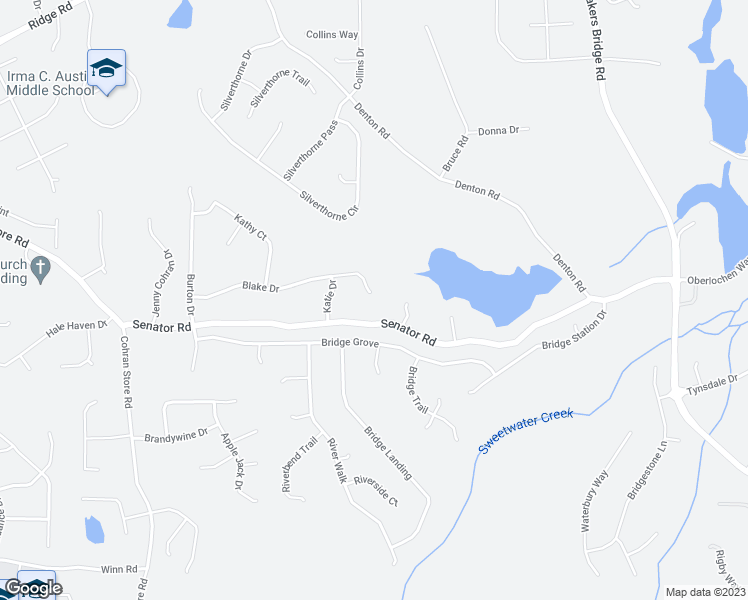 map of restaurants, bars, coffee shops, grocery stores, and more near 510 Blake Drive in Douglasville