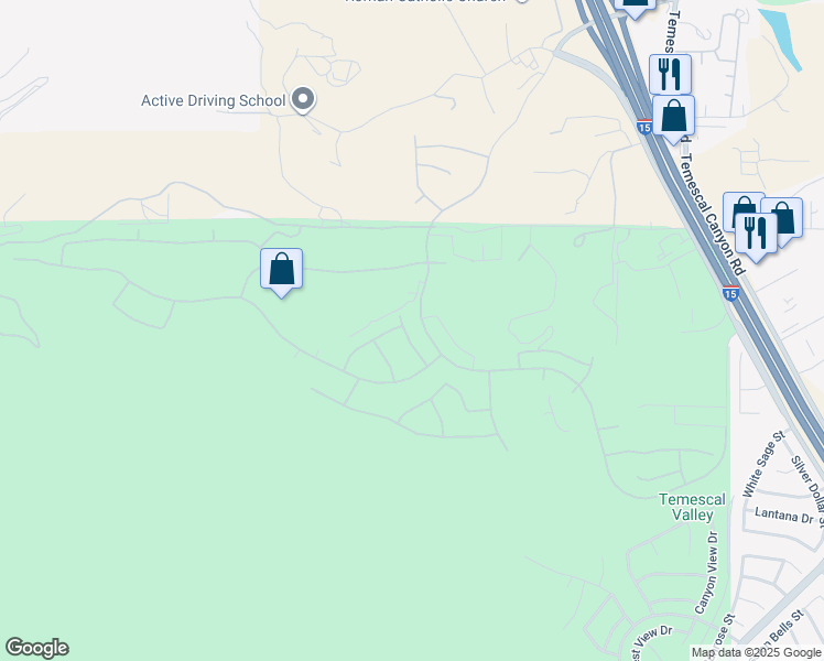 map of restaurants, bars, coffee shops, grocery stores, and more near 22230 Safe Harbor Court in Corona