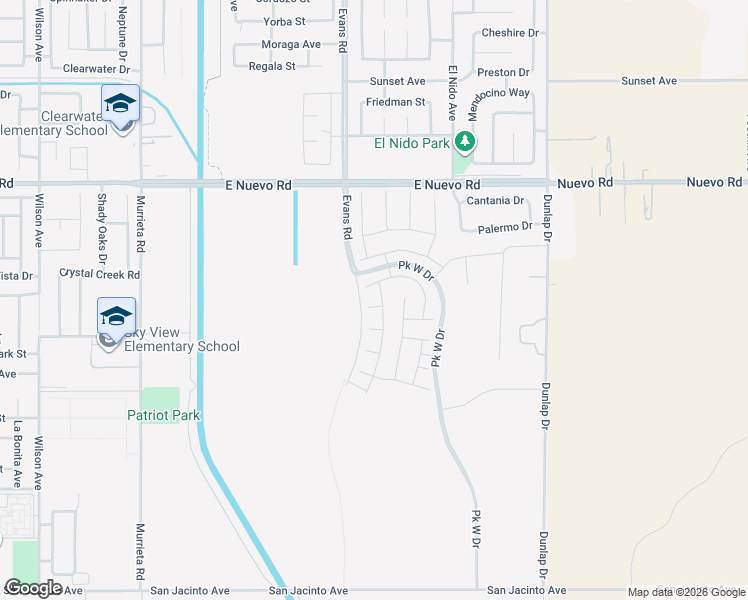 map of restaurants, bars, coffee shops, grocery stores, and more near 1228 Fullerton Court in Perris