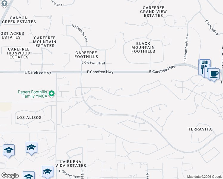 map of restaurants, bars, coffee shops, grocery stores, and more near 6374 East Amber Sun Drive in Scottsdale