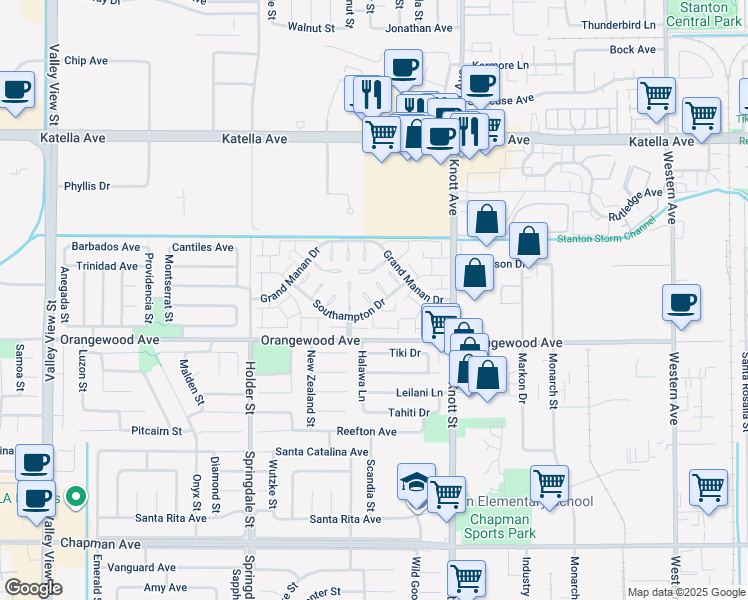 map of restaurants, bars, coffee shops, grocery stores, and more near 11390 Nantucket Court in Cypress