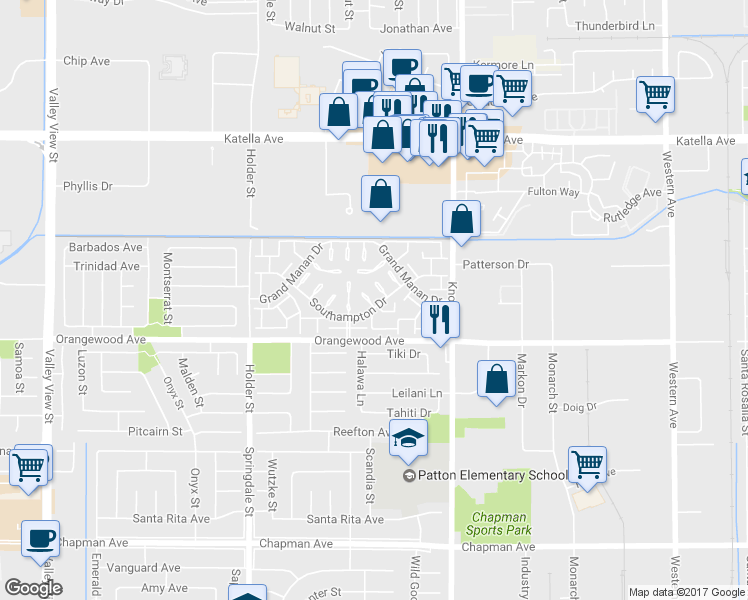 map of restaurants, bars, coffee shops, grocery stores, and more near 11390 Nantucket Court in Cypress