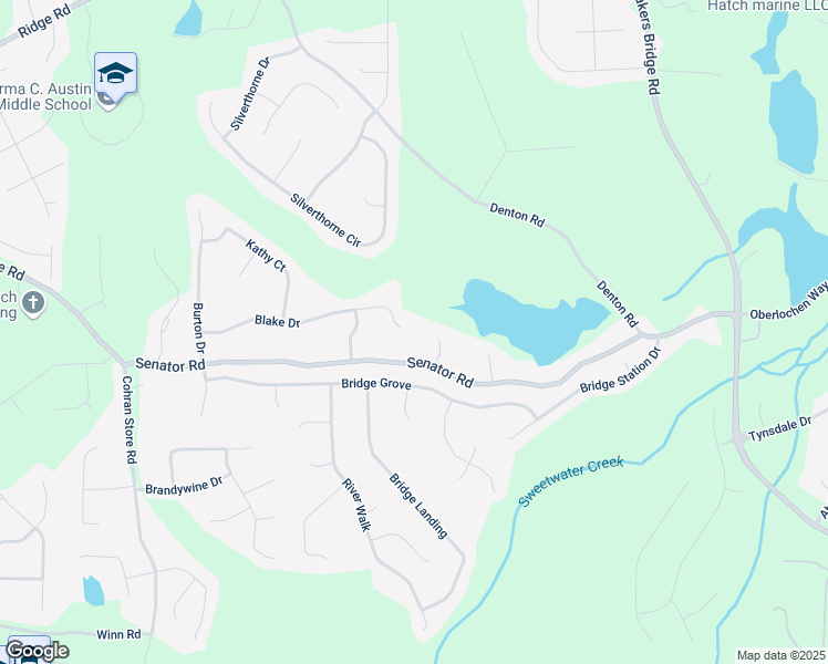 map of restaurants, bars, coffee shops, grocery stores, and more near 505 Blake Drive in Douglasville