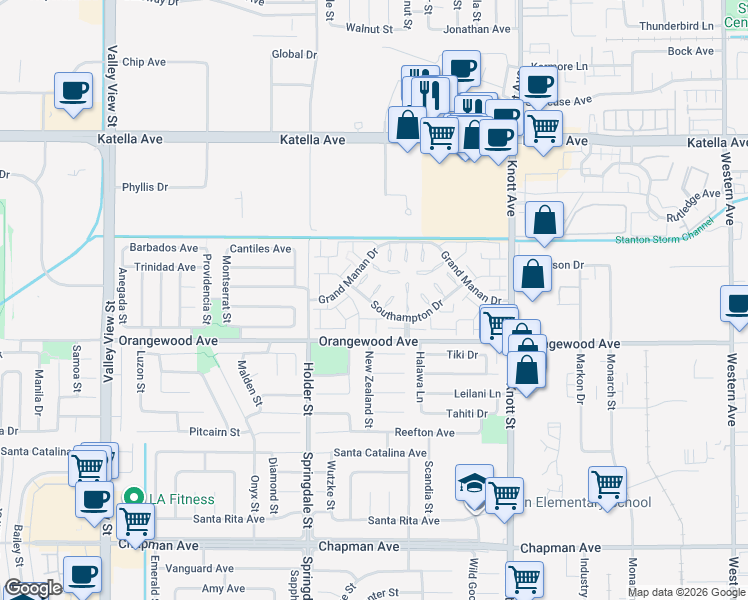 map of restaurants, bars, coffee shops, grocery stores, and more near 11378 Nashawena Court in Cypress
