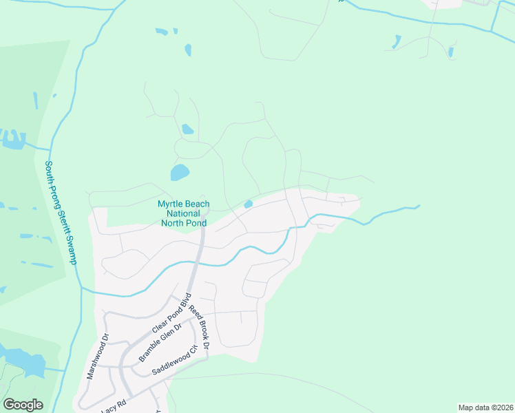 map of restaurants, bars, coffee shops, grocery stores, and more near Redleaf Rose Drive in Horry County