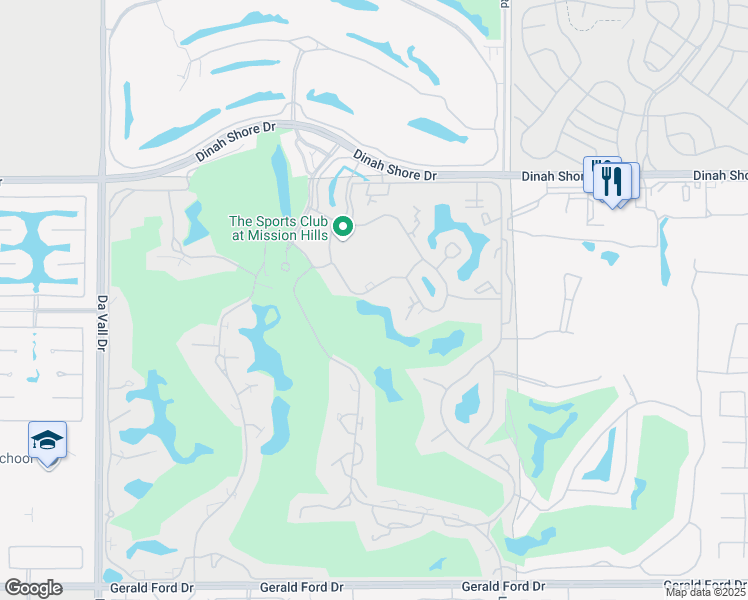 map of restaurants, bars, coffee shops, grocery stores, and more near 141 Racquet Club Drive South in Rancho Mirage