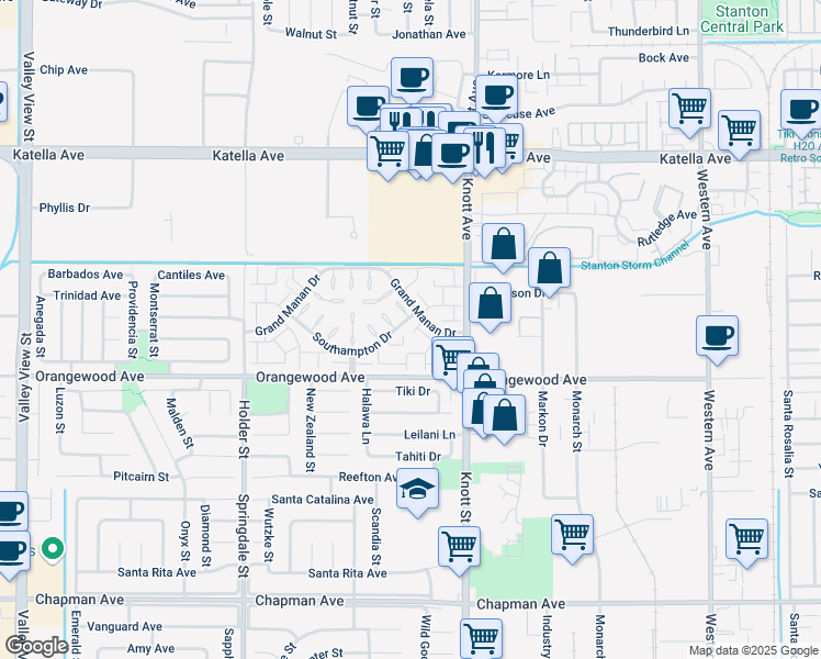 map of restaurants, bars, coffee shops, grocery stores, and more near 6802 Pritchard Way in Cypress