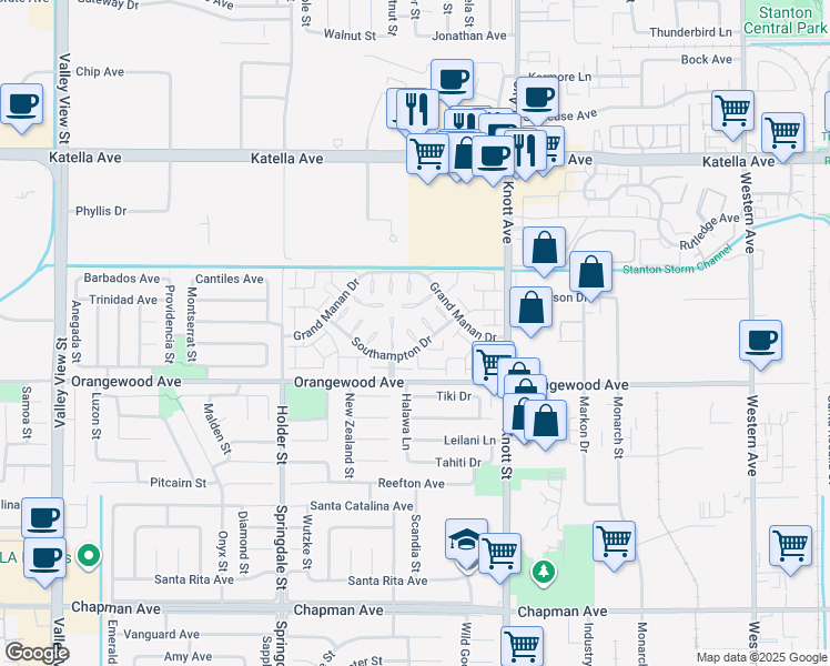 map of restaurants, bars, coffee shops, grocery stores, and more near 11382 Nantucket Court in Cypress