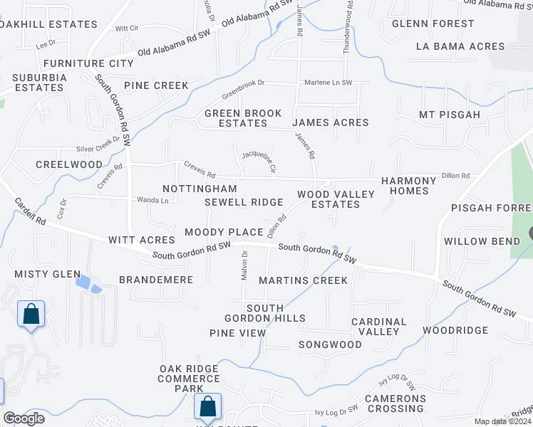 map of restaurants, bars, coffee shops, grocery stores, and more near 6405 Grafton Drive in Austell