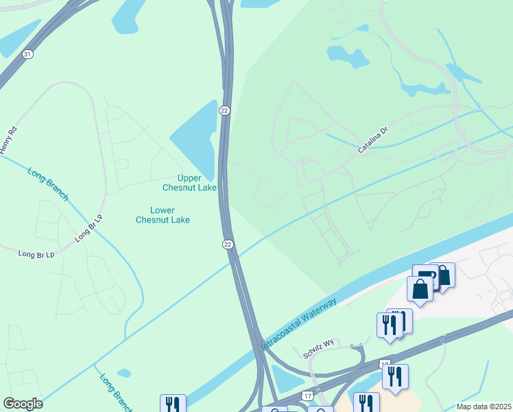 map of restaurants, bars, coffee shops, grocery stores, and more near 2050 Corporate Centre Drive in Myrtle Beach
