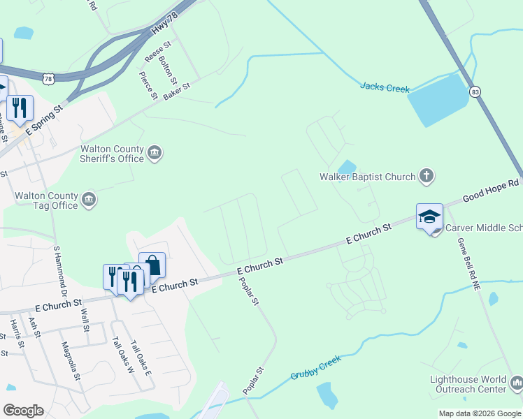 map of restaurants, bars, coffee shops, grocery stores, and more near in Monroe
