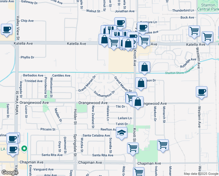 map of restaurants, bars, coffee shops, grocery stores, and more near 11355 Matinicus Court in Cypress