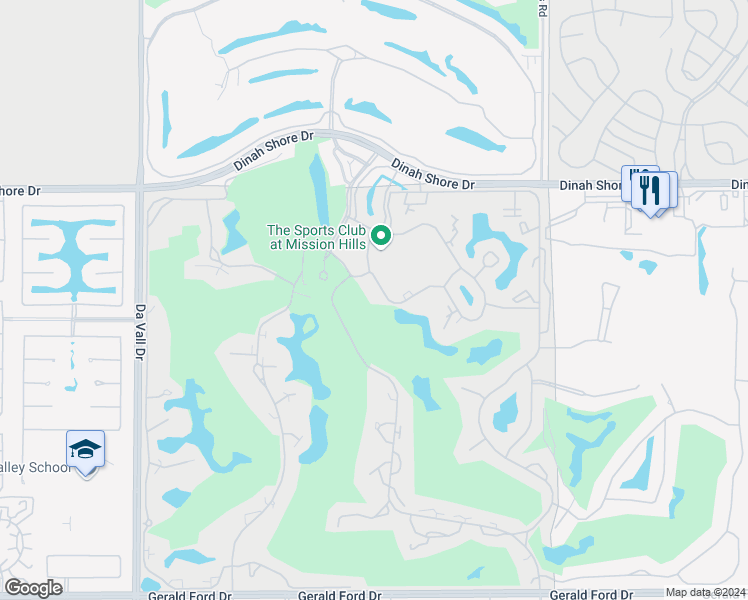 map of restaurants, bars, coffee shops, grocery stores, and more near 107 Racquet Club Drive South in Rancho Mirage