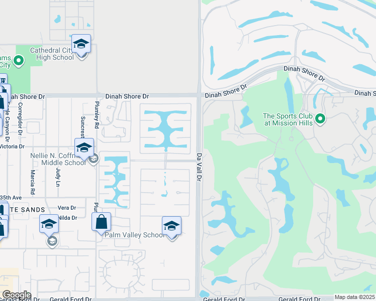 map of restaurants, bars, coffee shops, grocery stores, and more near 14 Via Santo Tomas Drive in Rancho Mirage