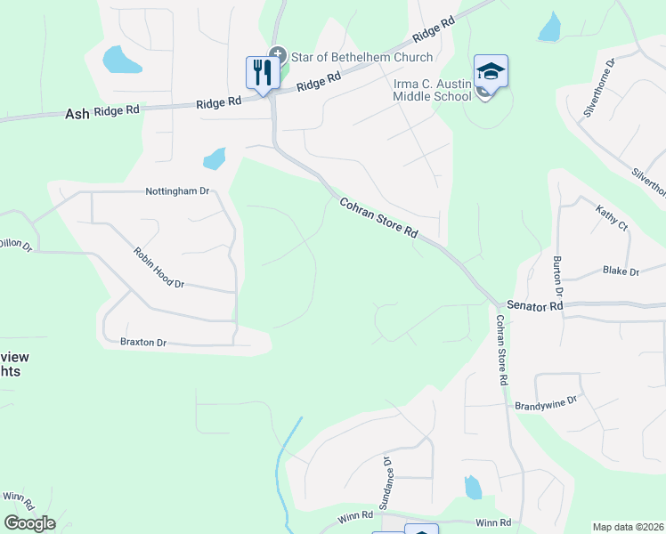 map of restaurants, bars, coffee shops, grocery stores, and more near 246 Hudson Court in Douglasville