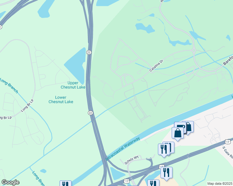 map of restaurants, bars, coffee shops, grocery stores, and more near 1824 Catalina Drive in North Myrtle Beach