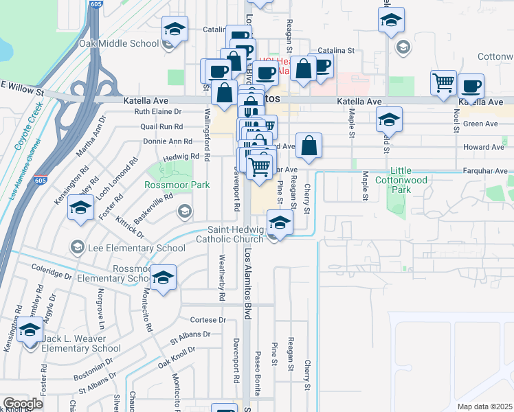 map of restaurants, bars, coffee shops, grocery stores, and more near in Cypress