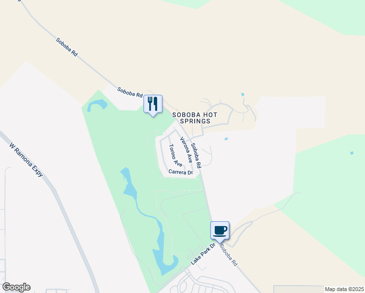 map of restaurants, bars, coffee shops, grocery stores, and more near 878 Verona Avenue in San Jacinto