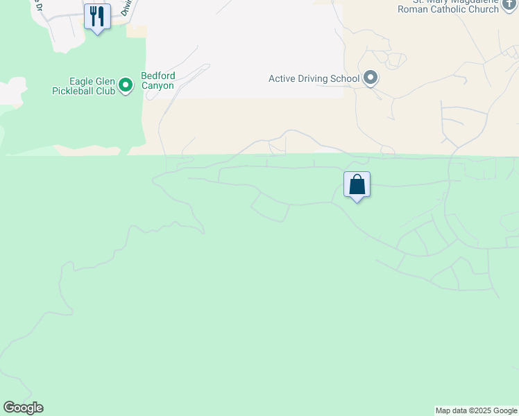 map of restaurants, bars, coffee shops, grocery stores, and more near 7678 Lady Banks Loop in Corona