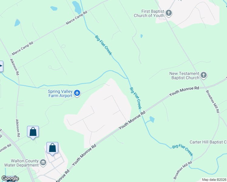 map of restaurants, bars, coffee shops, grocery stores, and more near 3020 Raymonds Drive in Loganville