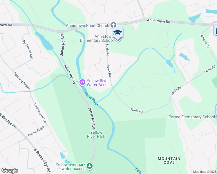 map of restaurants, bars, coffee shops, grocery stores, and more near 3311 Spain Road in Snellville