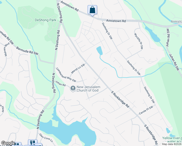 map of restaurants, bars, coffee shops, grocery stores, and more near 3038 Skidaway Court Southwest in Stone Mountain