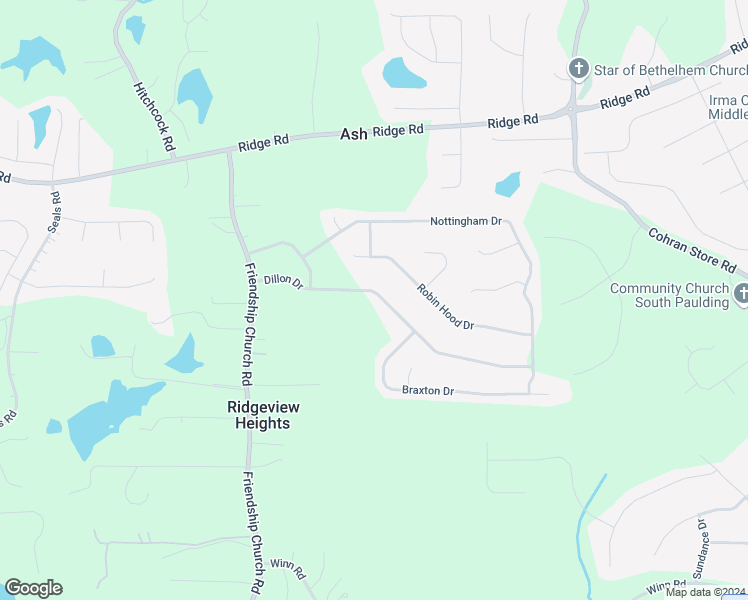 map of restaurants, bars, coffee shops, grocery stores, and more near 322 Dillon Drive in Douglasville