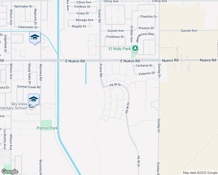 map of restaurants, bars, coffee shops, grocery stores, and more near 1232 Trojan Circle in Perris
