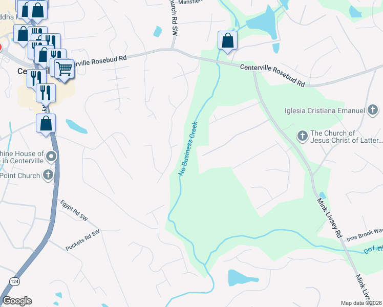 map of restaurants, bars, coffee shops, grocery stores, and more near 3655 Graycliff Road in Snellville