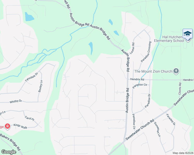 map of restaurants, bars, coffee shops, grocery stores, and more near 513 Bentonville Lane in Douglasville