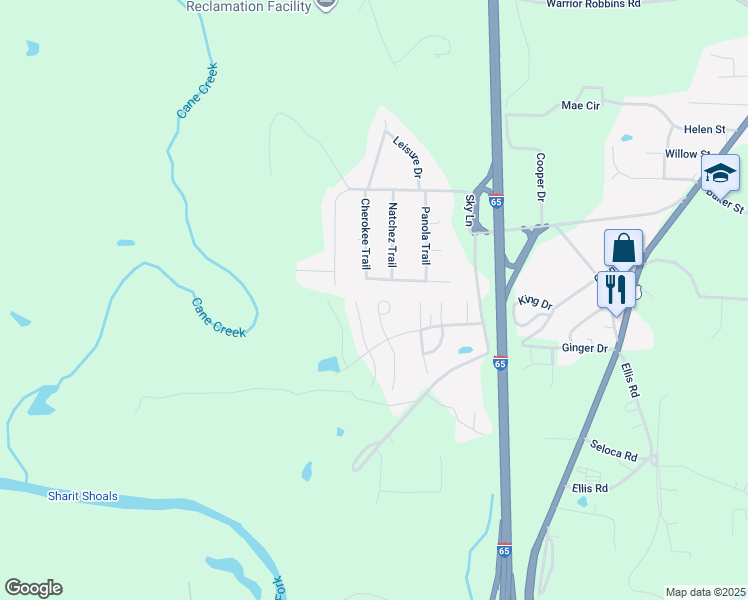 map of restaurants, bars, coffee shops, grocery stores, and more near 9396 Hoffman Place in Warrior